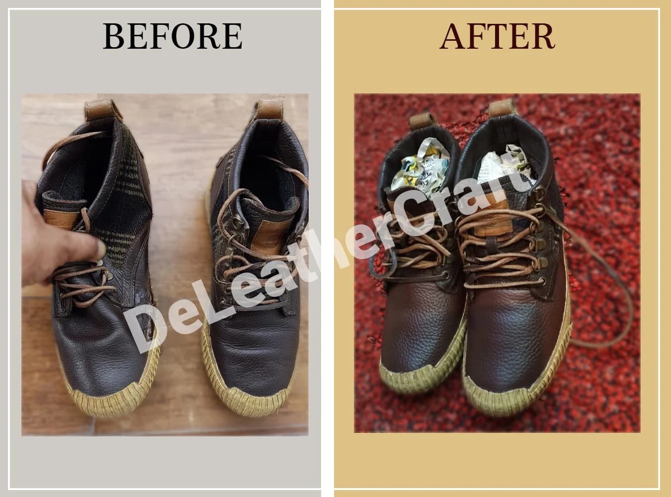 Shoe Laundry in Gurgaon — before and after restoration