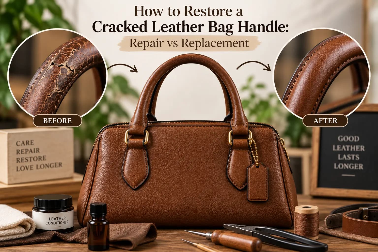 How to Restore a Cracked Leather Bag Handle: Repair vs Replacement