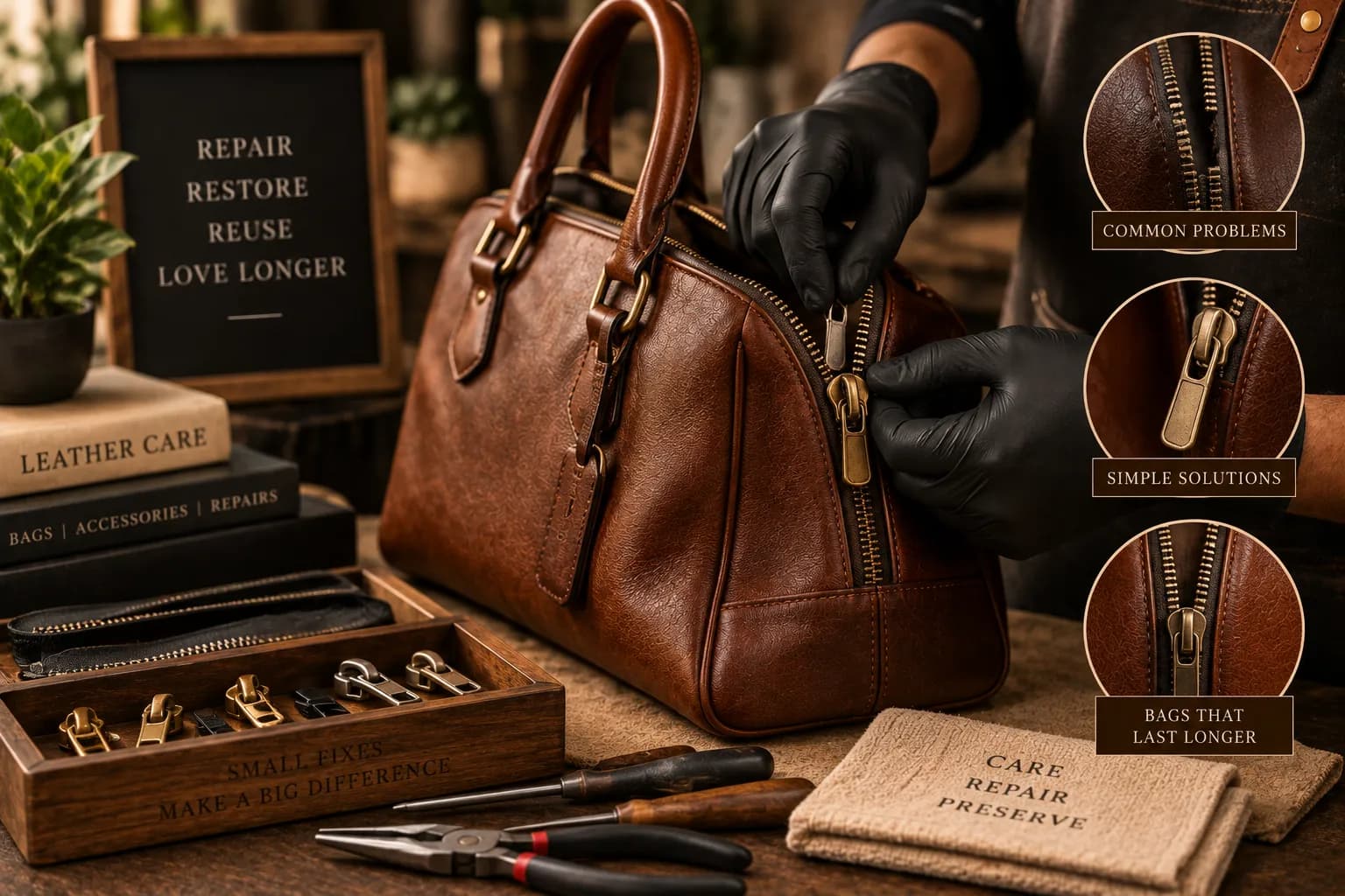 How to Repair a Leather Bag Zipper: Common Problems & Solutions