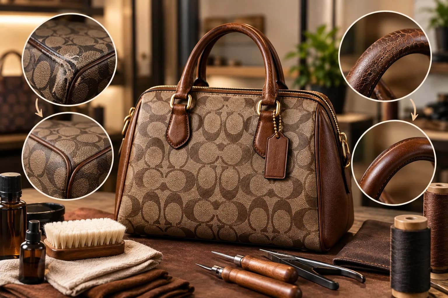 Coach Bag Repair: Restoring Coated Canvas & Leather Coach Bags