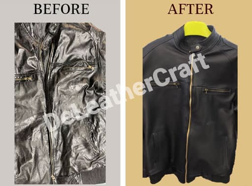 Leather Coats restoration — before and after