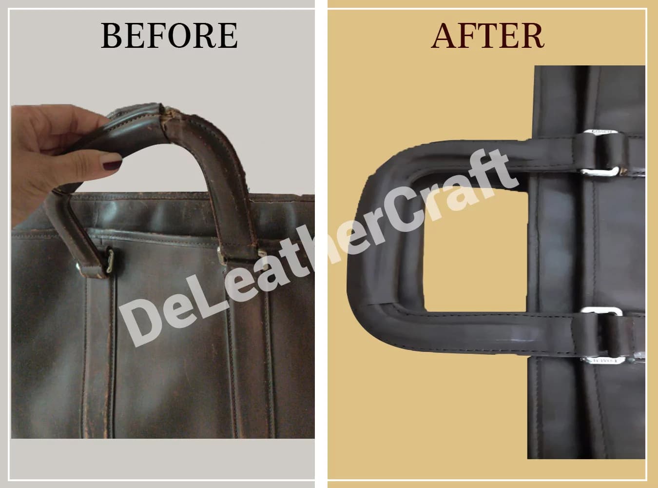 Leather Bags restoration — before and after