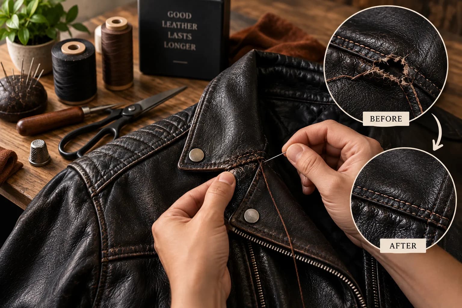 How to Repair Loose or Torn Stitching on a Leather Jacket
