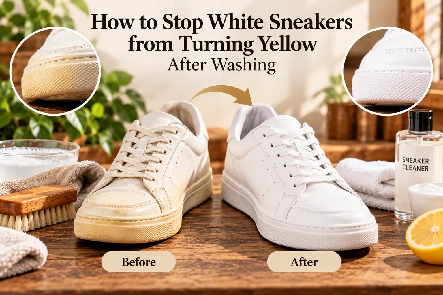 How to Stop White Sneakers from Turning Yellow After Washing