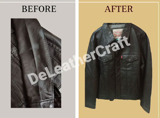 Vintage leather jacket repair and restoration — before and after