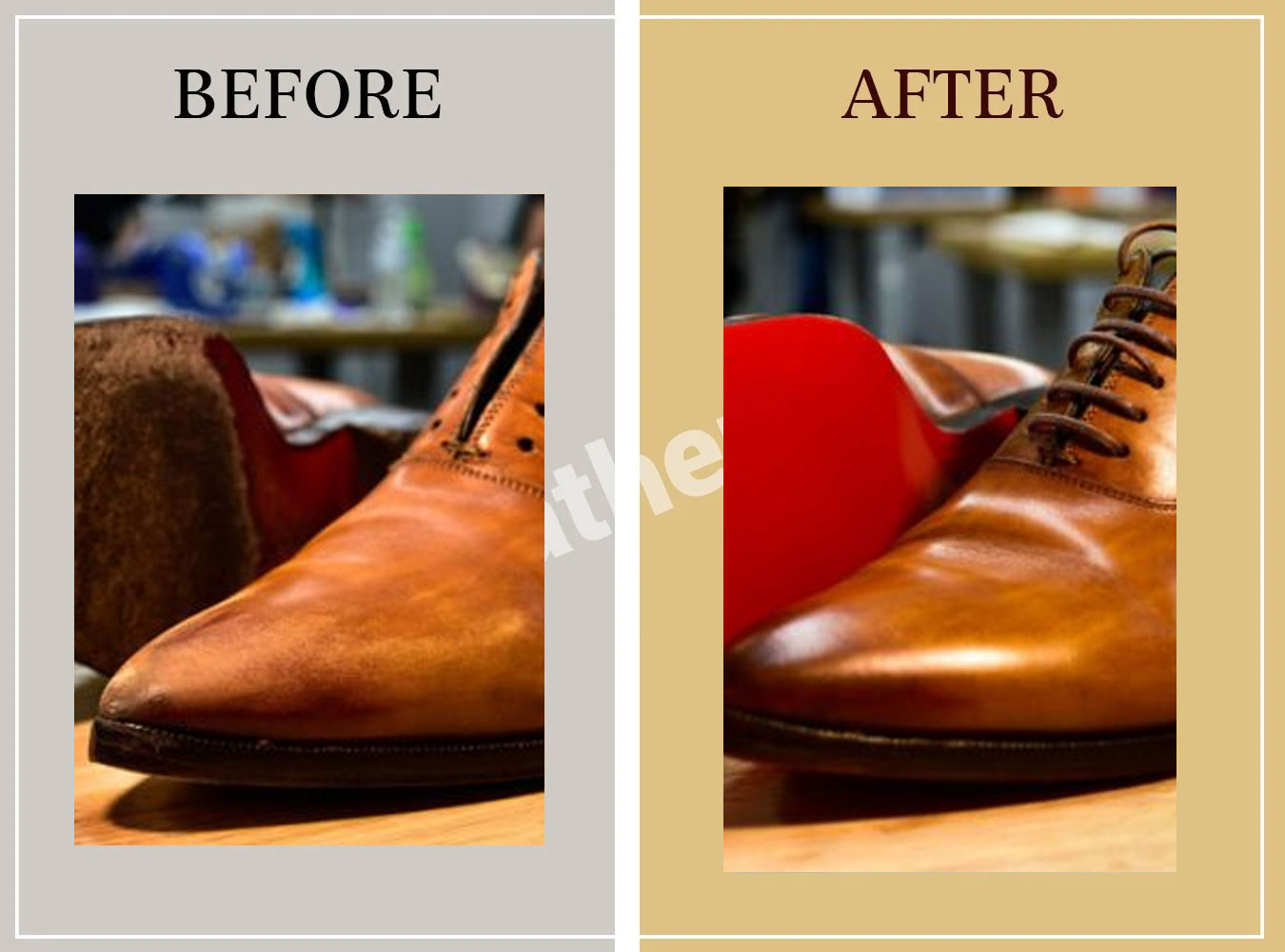 Shoe Cobbler in Lucknow — before and after restoration